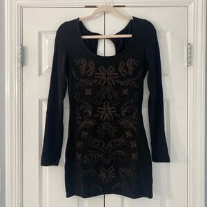 Free People mini dress with top stitching (tag cut out)
